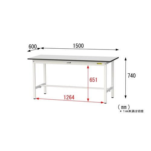 1500x600x740ワークテーブル(防塵室対応)_画像04