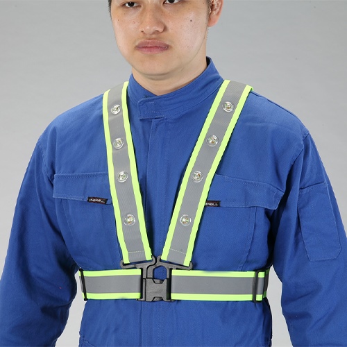 LED安全ベスト(縁無し/蛍光イエロー)_画像02