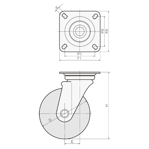 100mm キャスター(自在金具付/高導電)_画像04