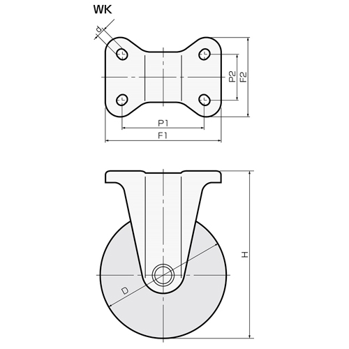 130キャスター(ゴム車/固定/ステンレス製)_画像03