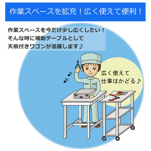 750x450x950mm ツールワゴン(作業天板付)_画像04