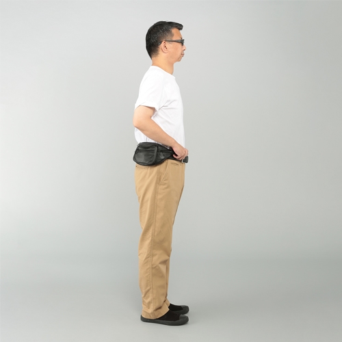 195x 80x140mm ウエストポーチ(ブラック)_画像02