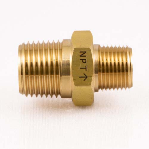 R1/2 inxNPT3/8 in異径六角ニップル(真鍮製_画像02