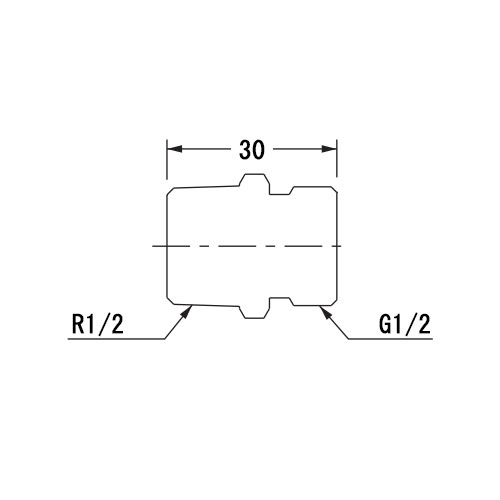G1/2 in×R1/2 in 砲金フレキニップル_画像02