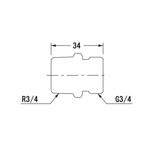 G3/4 in×R3/4 in 砲金フレキニップル_画像02