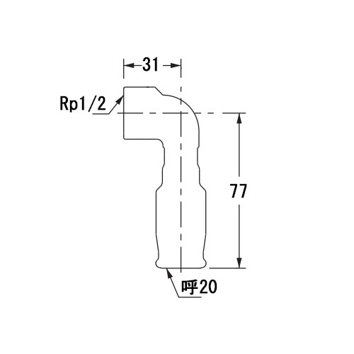 #20/Rp1/2 in 差込式水栓エルボ_画像02