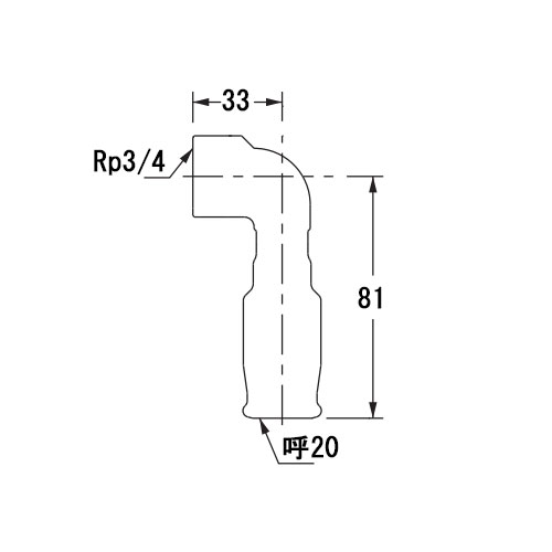 #20/Rp3/4 in 差込式水栓エルボ_画像02
