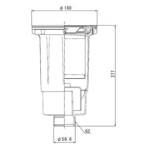 G 2 in 防臭排水トラップ(樹脂製)_画像02