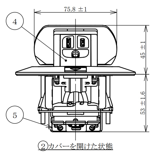 125V/15Aフロアコンセント/丸(1口/アース付_画像04
