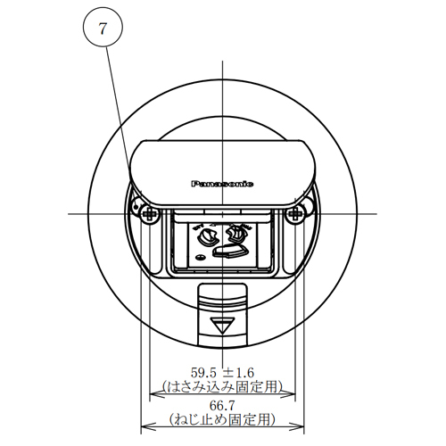 125V/15Aフロアコンセント/丸(1口/抜止･E付_画像02