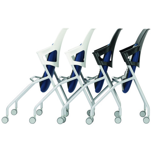 会議イス JCX-BNV ブラック/ネイビー 肘付_画像03