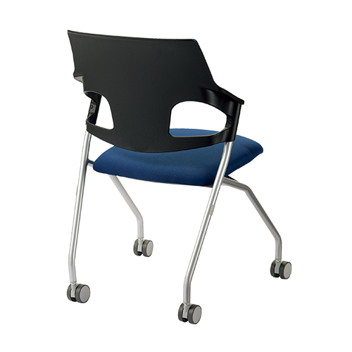会議イス JCX-BNV ブラック/ネイビー 肘付_画像02