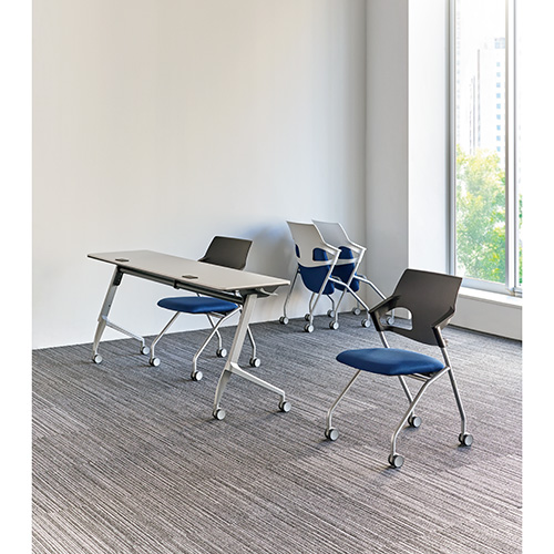 会議イス JCX-BNV ブラック/ネイビー 肘付_画像04