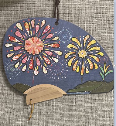 さくらほりきり シールはり絵「大輪花火」|スマート介護のレクネタ集